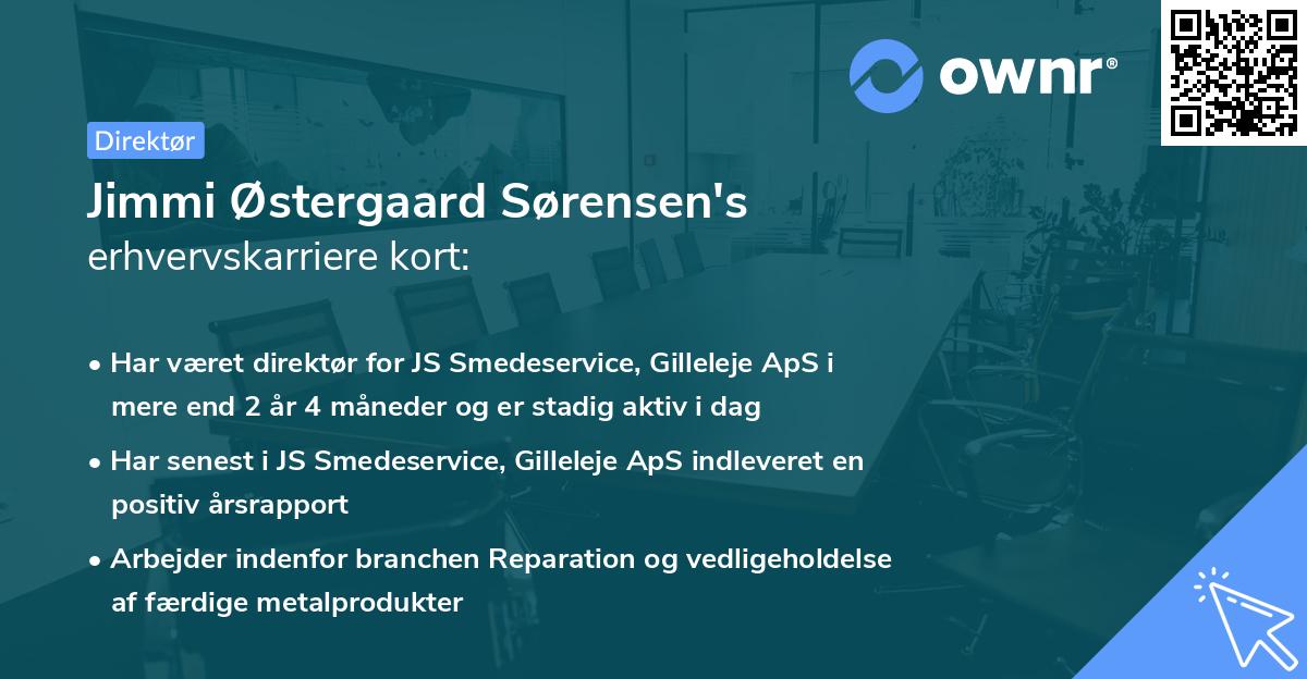 Jimmi Østergaard Sørensen's erhvervskarriere kort