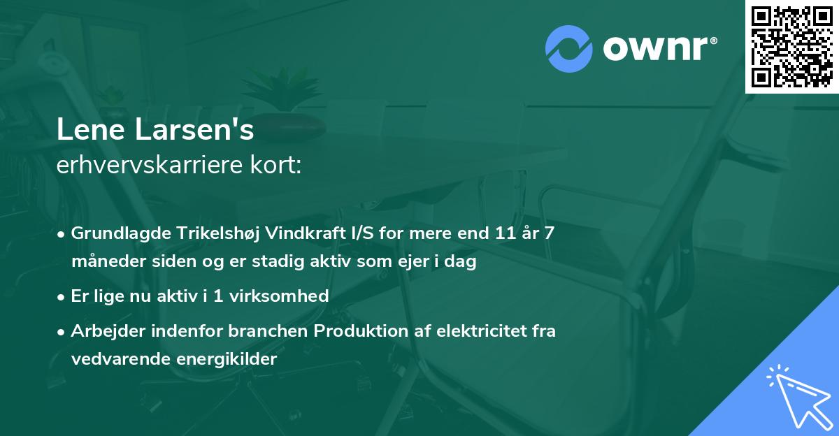 Lene Larsen's erhvervskarriere kort
