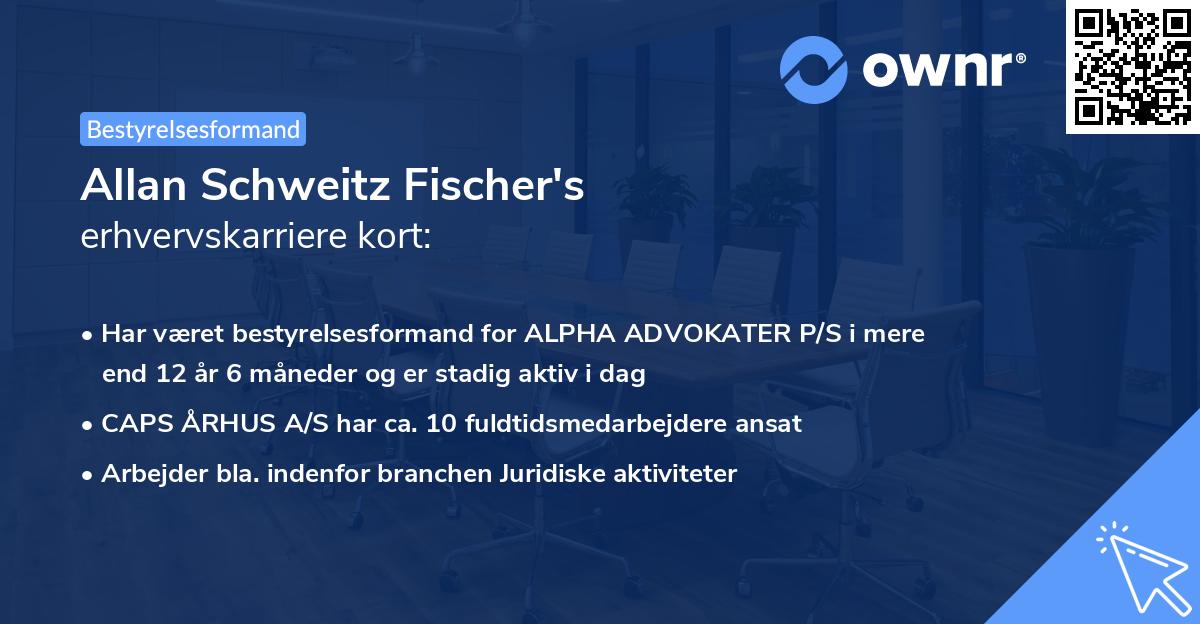 Allan Schweitz Fischer's erhvervskarriere kort