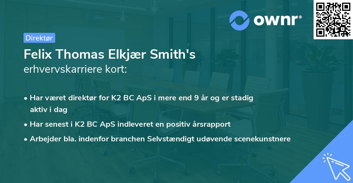 Felix Thomas Elkjær Smith's erhvervskarriere kort