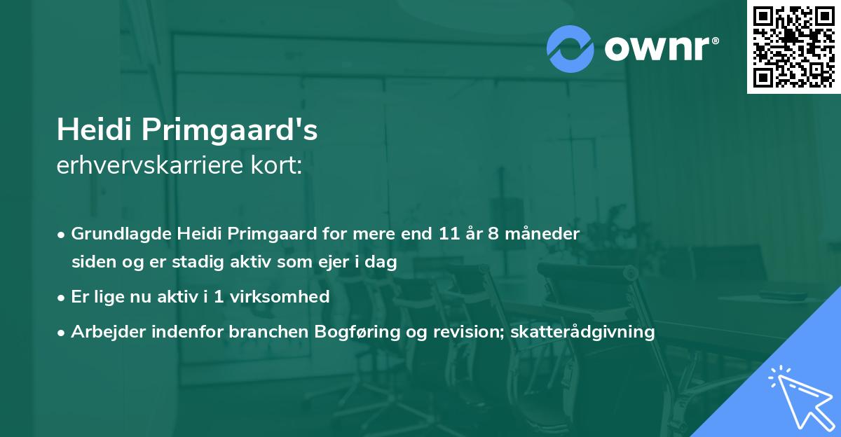 Heidi Primgaard's erhvervskarriere kort
