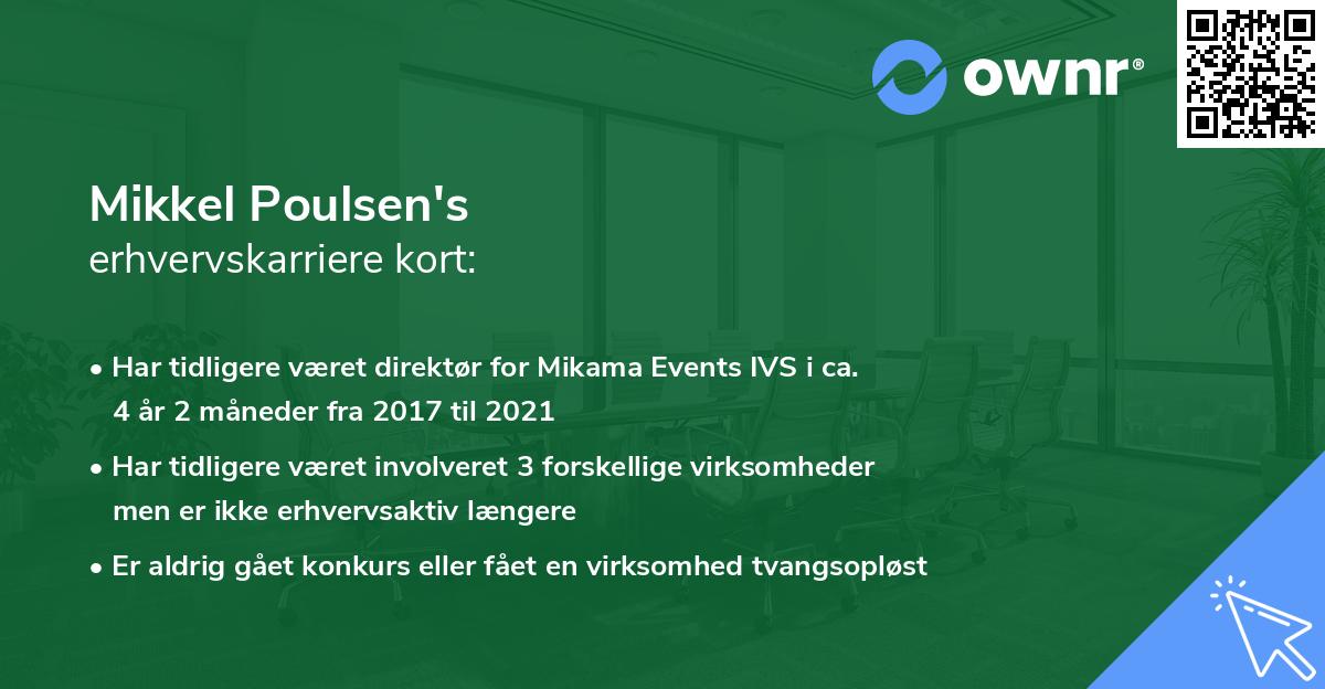 Mikkel Poulsen's erhvervskarriere kort