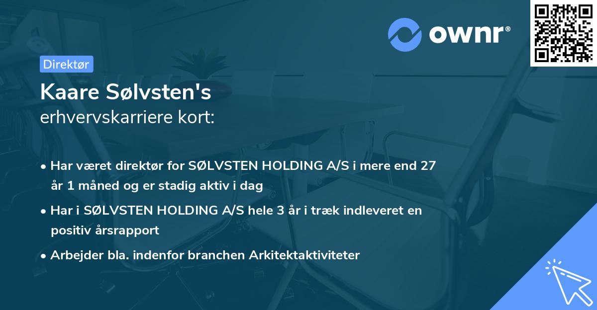 Kaare Sølvsten's erhvervskarriere kort