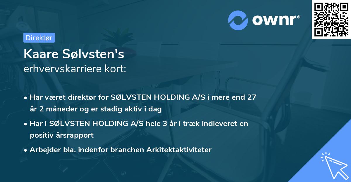 Kaare Sølvsten's erhvervskarriere kort
