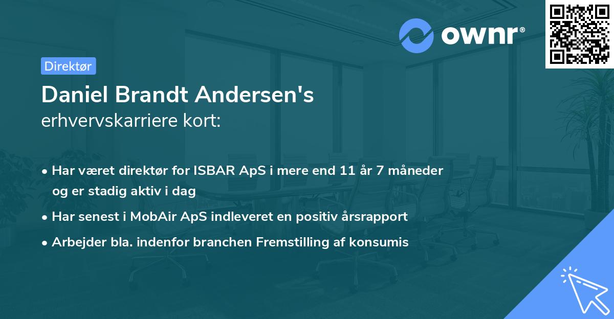 Daniel Brandt Andersen's erhvervskarriere kort