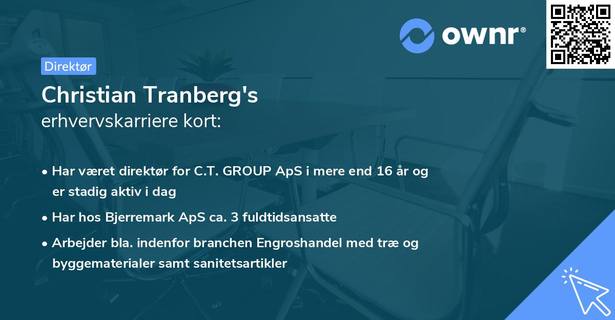 Christian Tranberg's erhvervskarriere kort