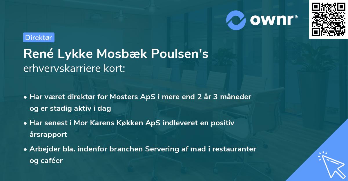 René Lykke Mosbæk Poulsen's erhvervskarriere kort