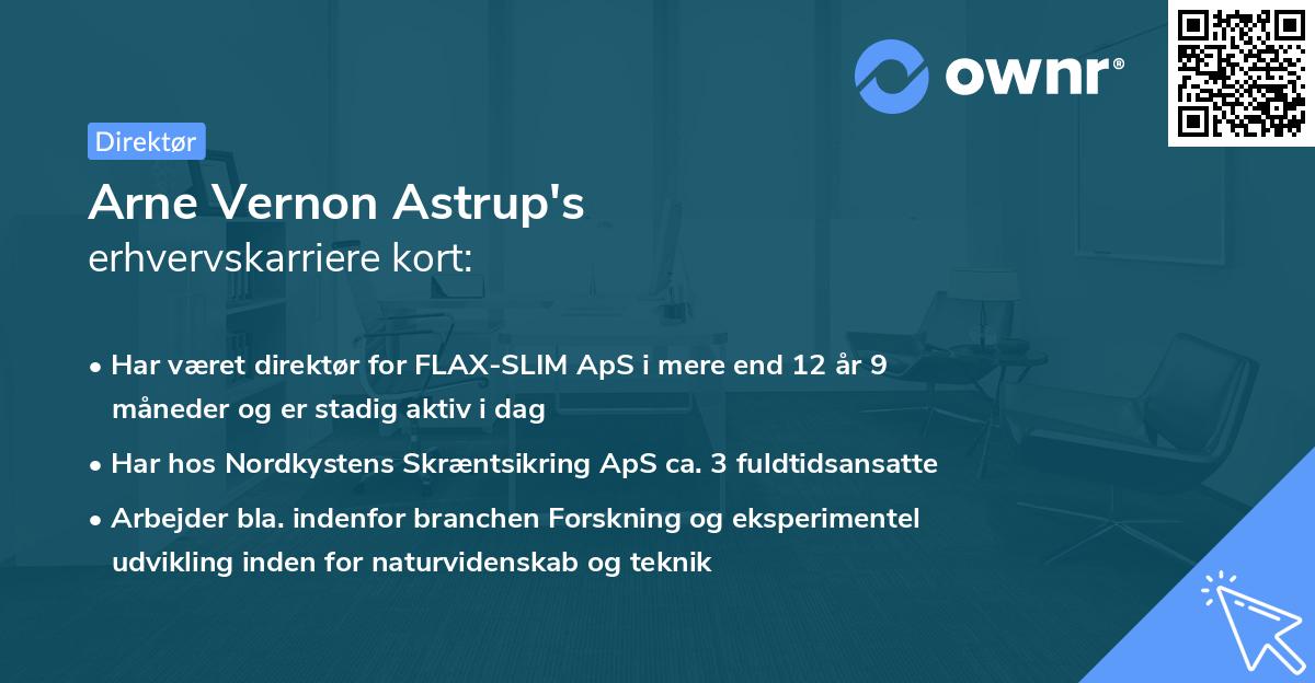 Arne Vernon Astrup's erhvervskarriere kort