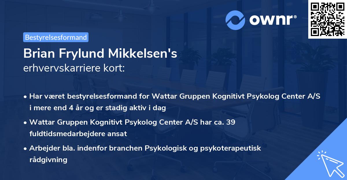 Brian Frylund Mikkelsen's erhvervskarriere kort