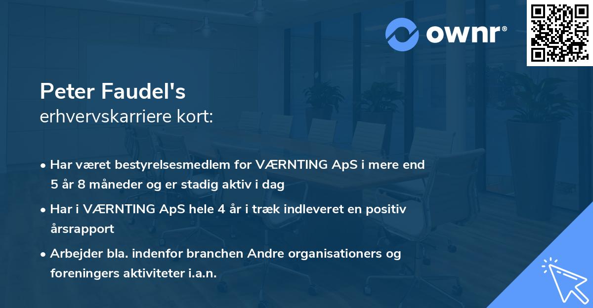 Peter Faudel's erhvervskarriere kort