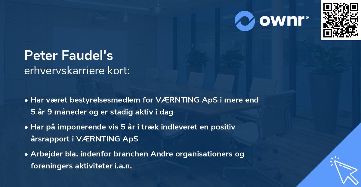 Peter Faudel's erhvervskarriere kort