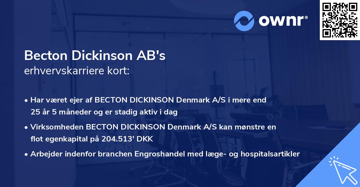 Becton Dickinson AB's erhvervskarriere kort