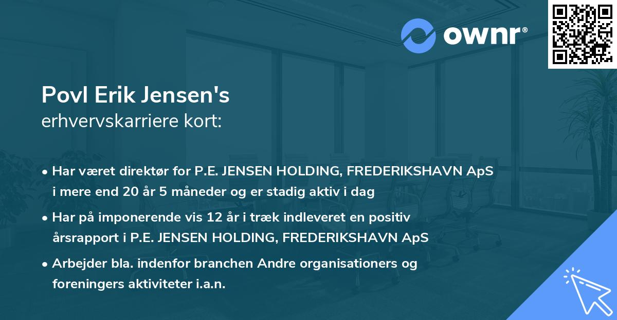 Povl Erik Jensen's erhvervskarriere kort
