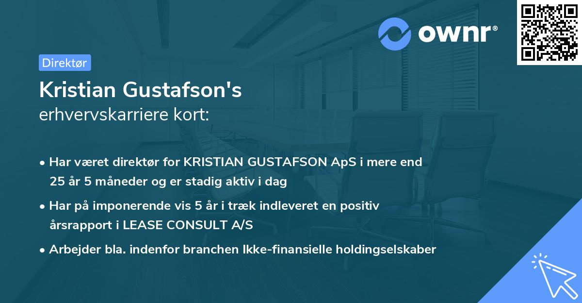 Kristian Gustafson's erhvervskarriere kort