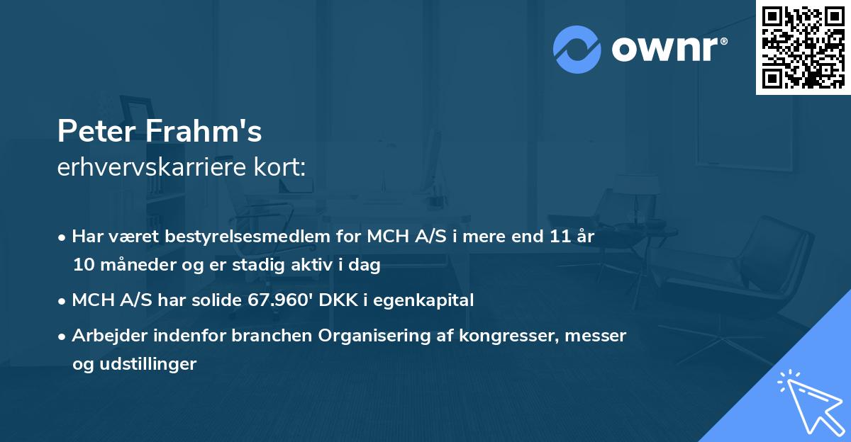 Peter Frahm's erhvervskarriere kort