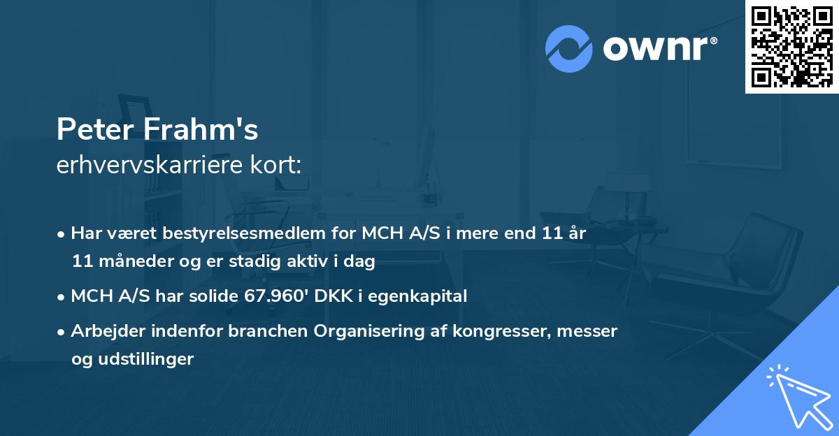 Peter Frahm's erhvervskarriere kort