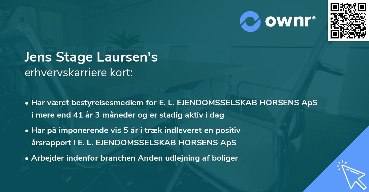 Jens Stage Laursen's erhvervskarriere kort