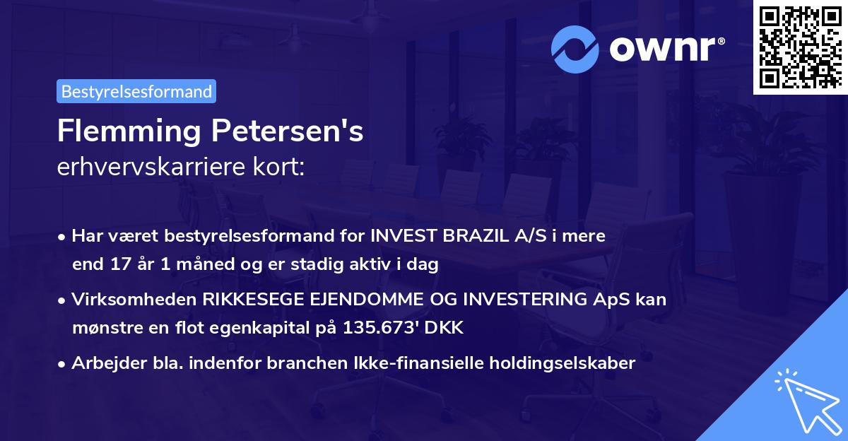 Flemming Petersen's erhvervskarriere kort