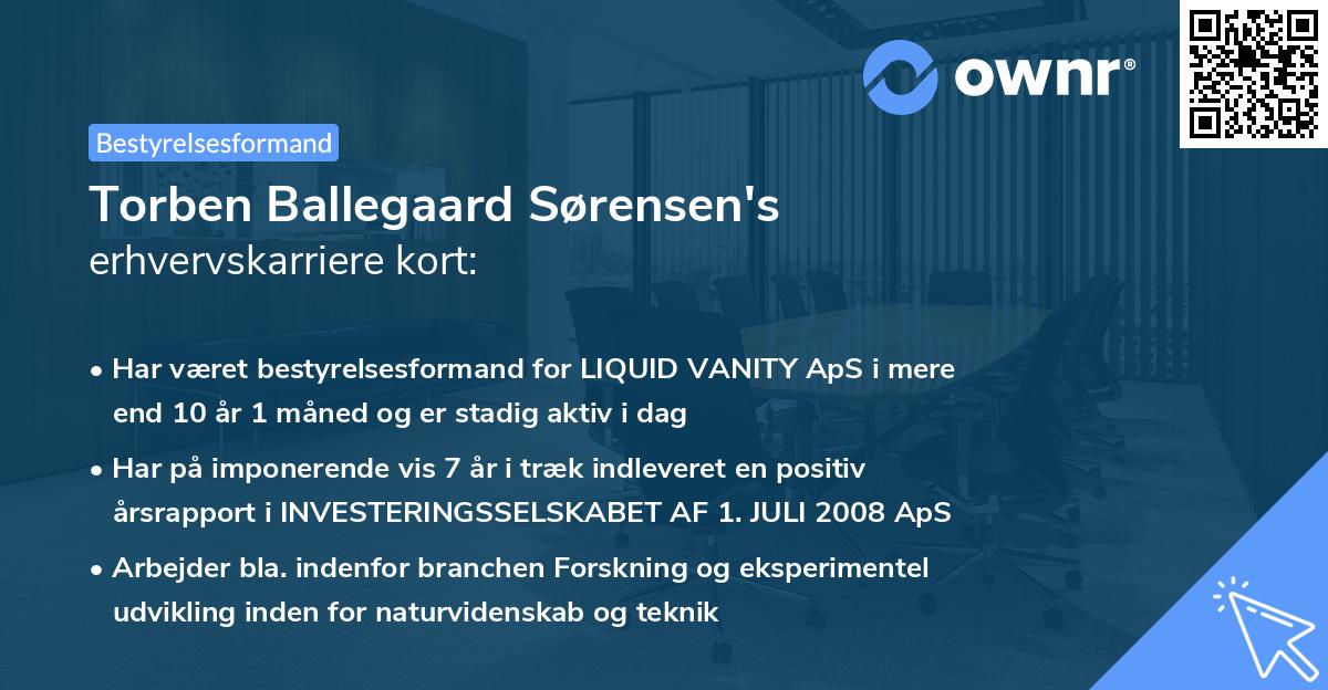 Torben Ballegaard Sørensen's erhvervskarriere kort