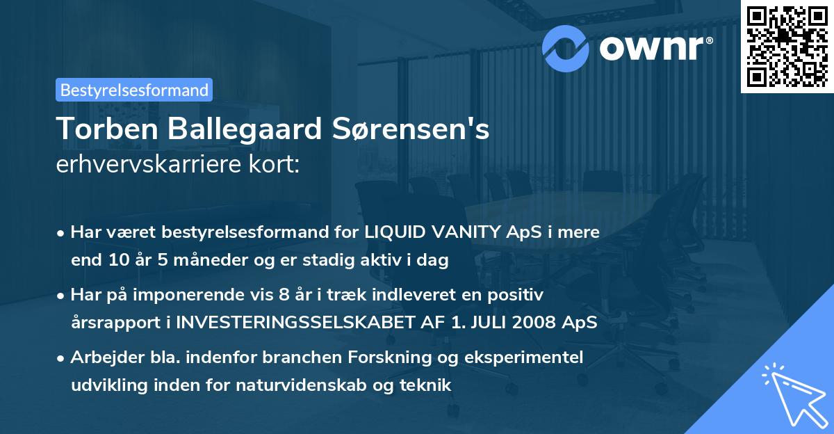 Torben Ballegaard Sørensen's erhvervskarriere kort