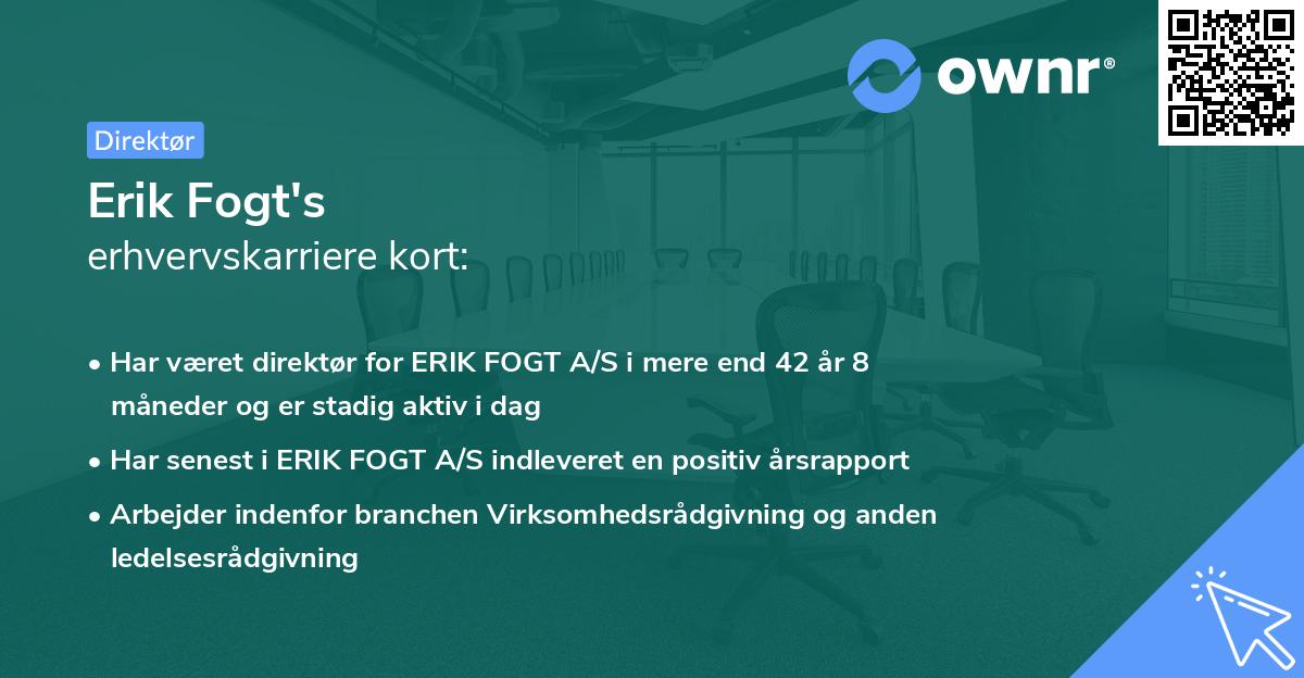 Erik Fogt's erhvervskarriere kort