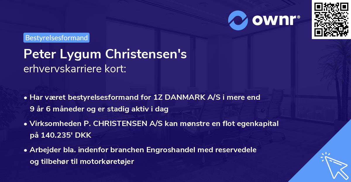 Peter Lygum Christensen's erhvervskarriere kort