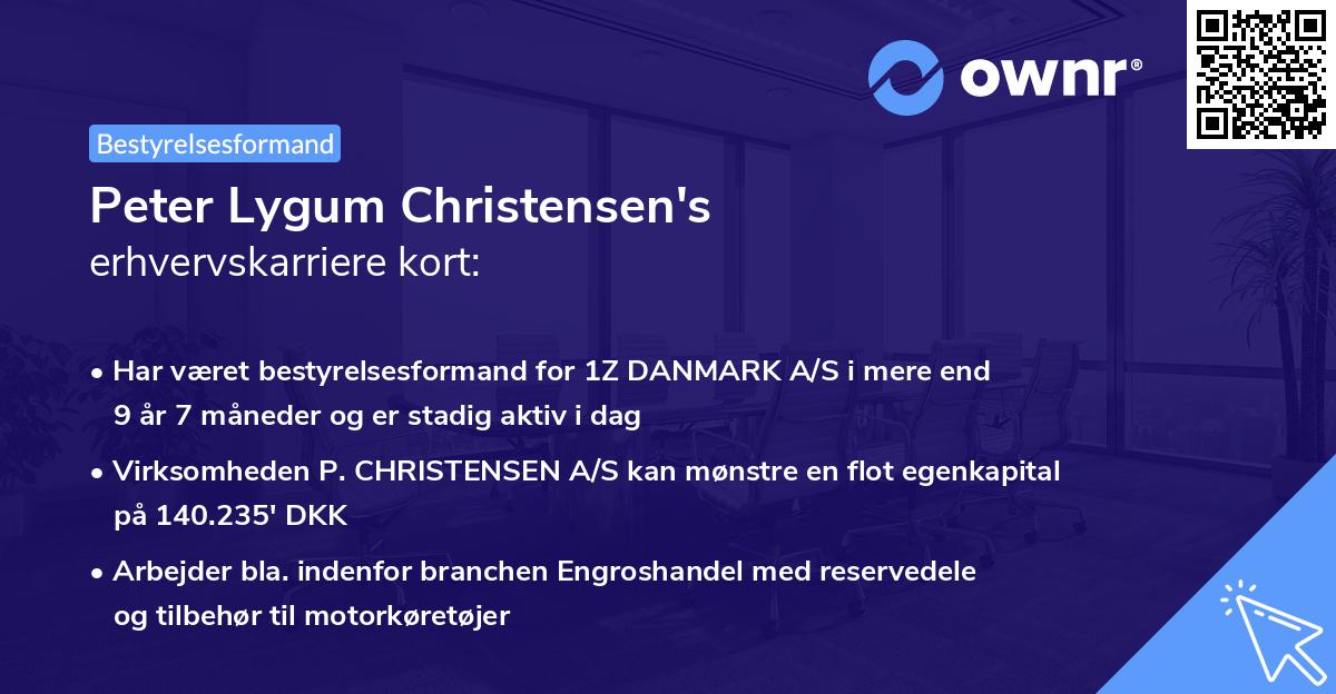Peter Lygum Christensen's erhvervskarriere kort