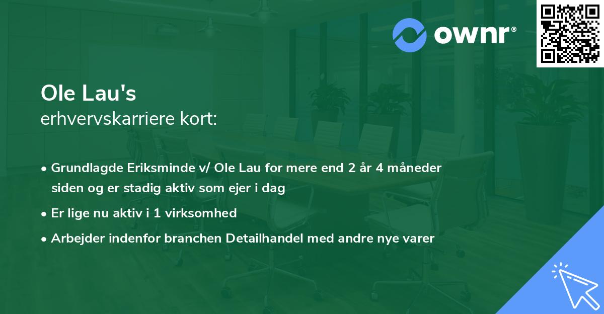 Ole Lau's erhvervskarriere kort