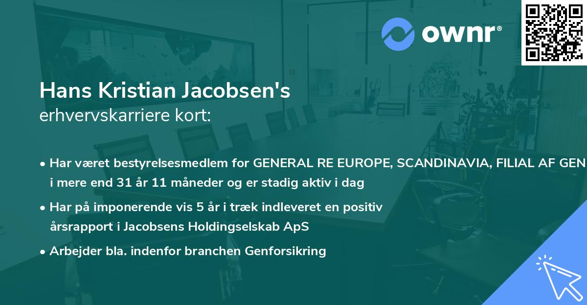 Hans Kristian Jacobsen's erhvervskarriere kort