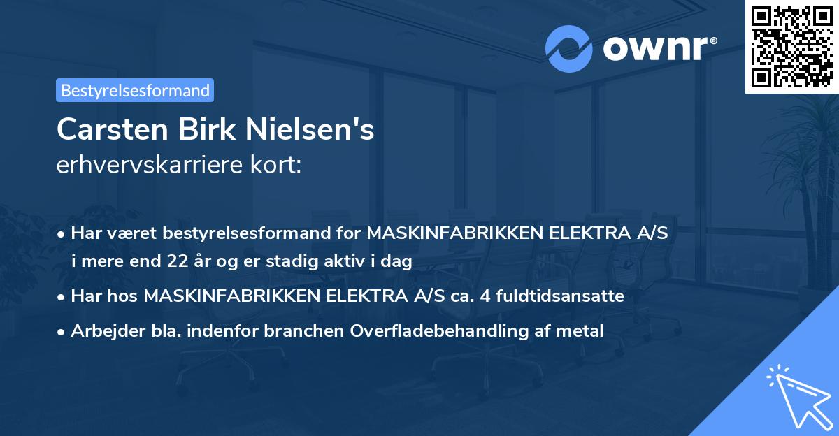 Carsten Birk Nielsen's erhvervskarriere kort