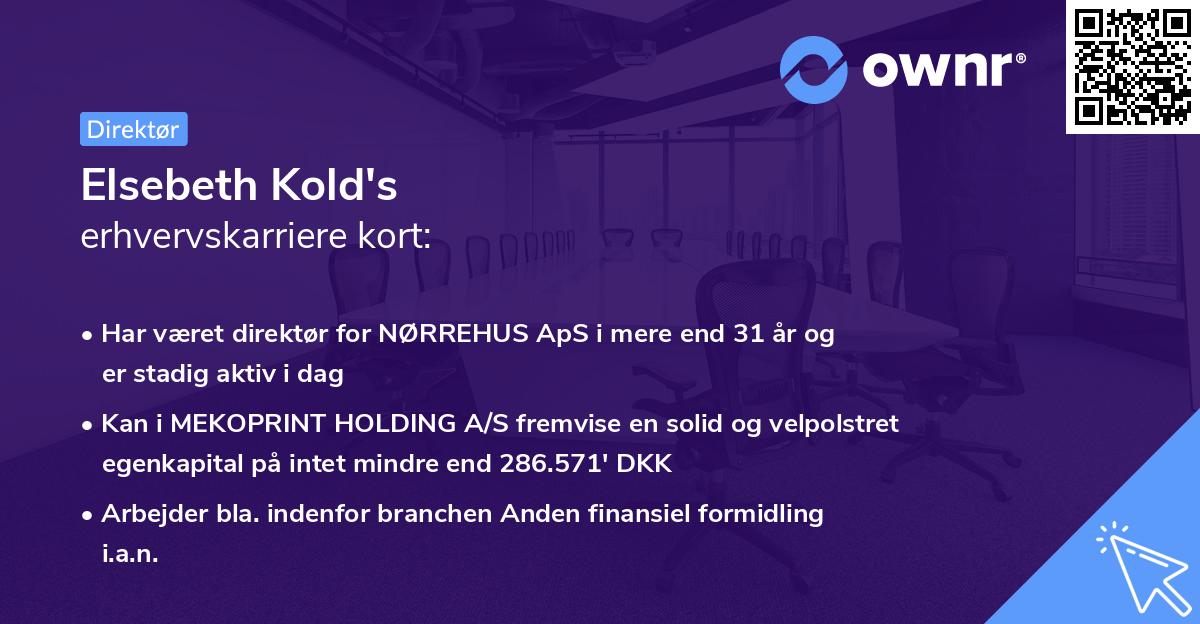 Elsebeth Kold's erhvervskarriere kort