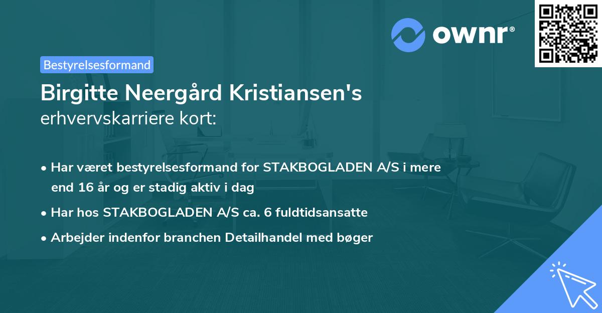 Birgitte Neergård Kristiansen's erhvervskarriere kort