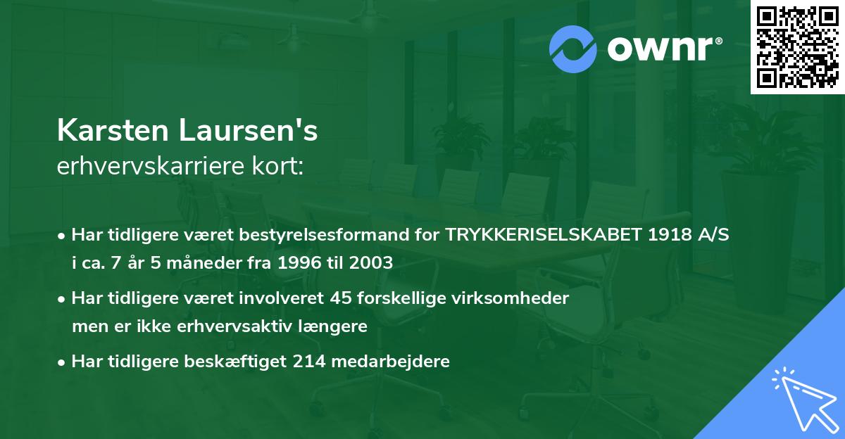 Karsten Laursen's erhvervskarriere kort