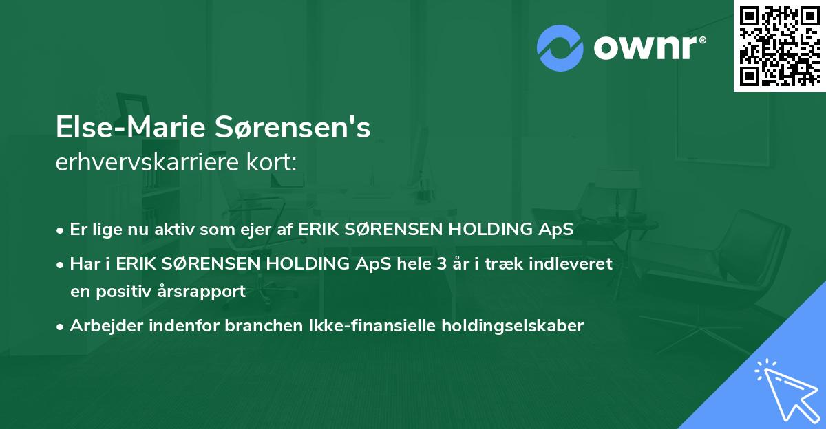 Else-Marie Sørensen's erhvervskarriere kort