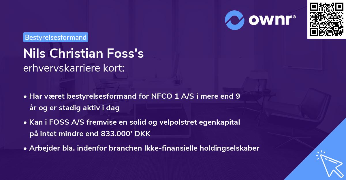 Nils Christian Foss's erhvervskarriere kort