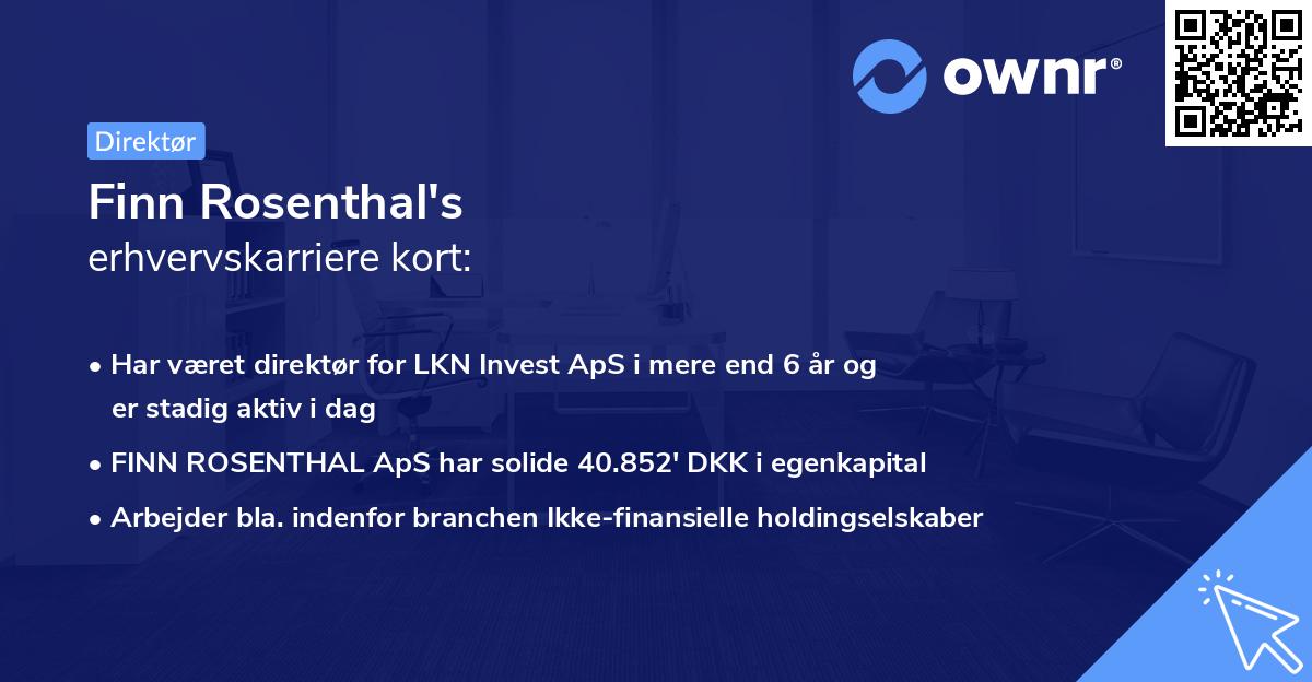 Finn Rosenthal's erhvervskarriere kort