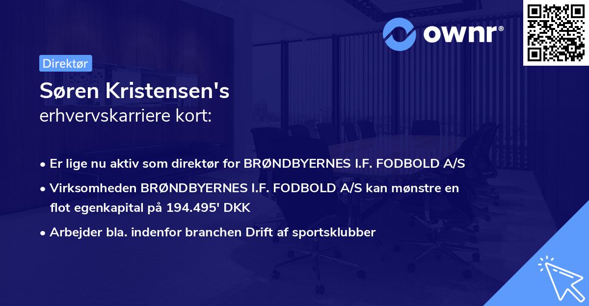 Søren Kristensen's erhvervskarriere kort