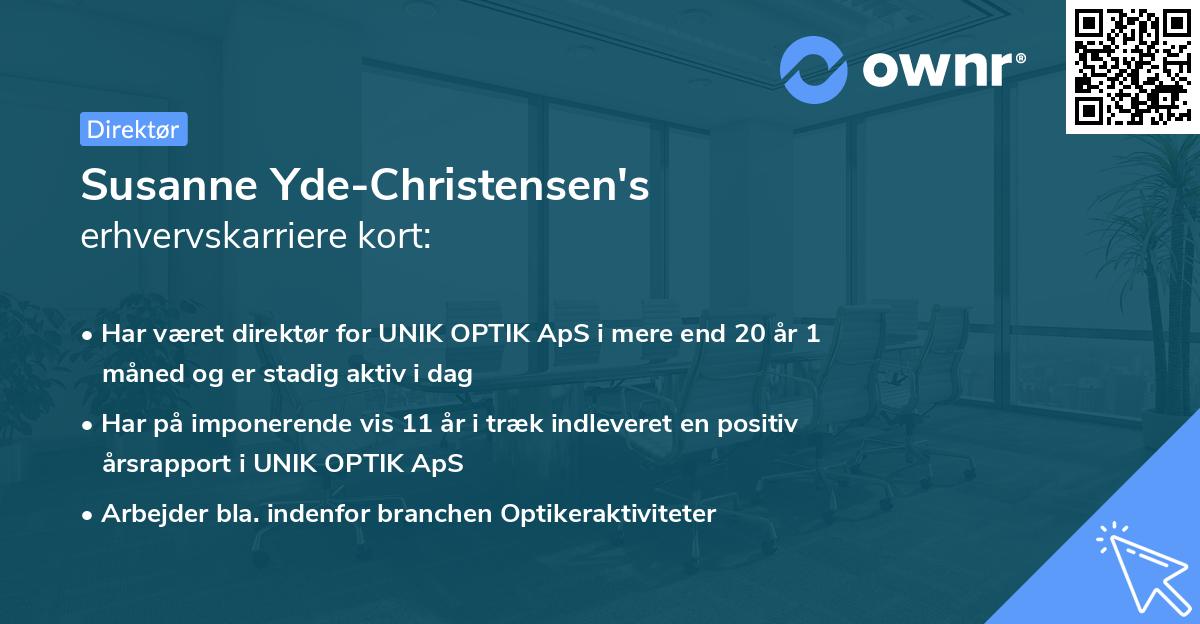 Susanne Yde-Christensen's erhvervskarriere kort