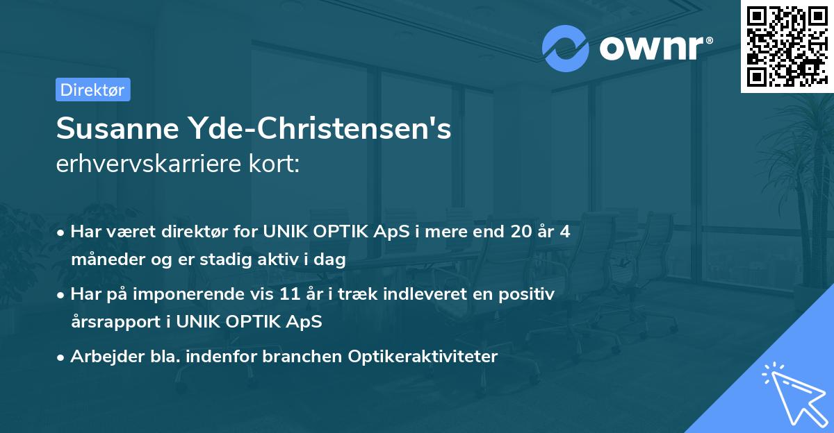 Susanne Yde-Christensen's erhvervskarriere kort