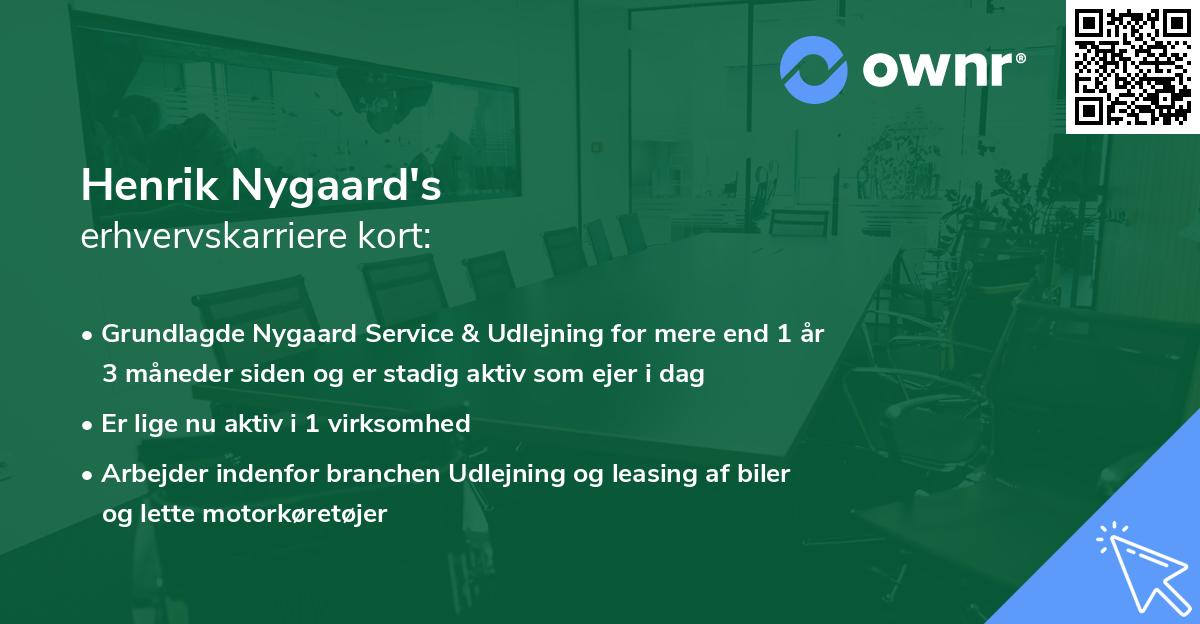 Henrik Nygaard's erhvervskarriere kort