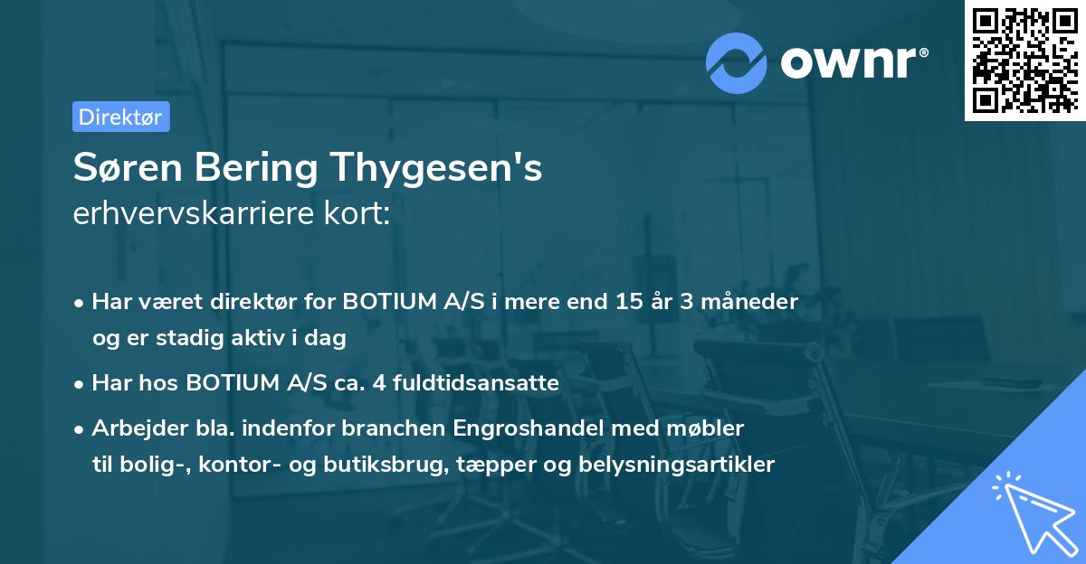 Søren Bering Thygesen's erhvervskarriere kort