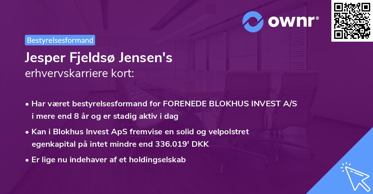 Jesper Fjeldsø Jensen's erhvervskarriere kort