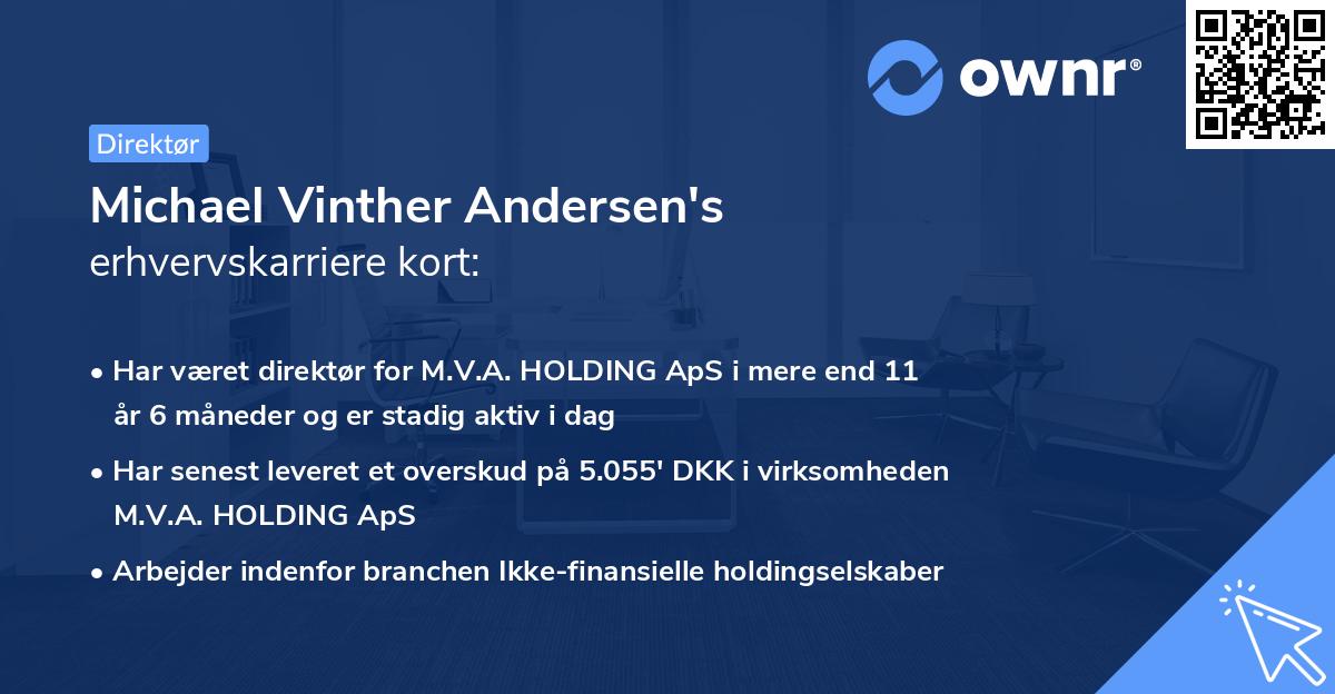 Michael Vinther Andersen's erhvervskarriere kort