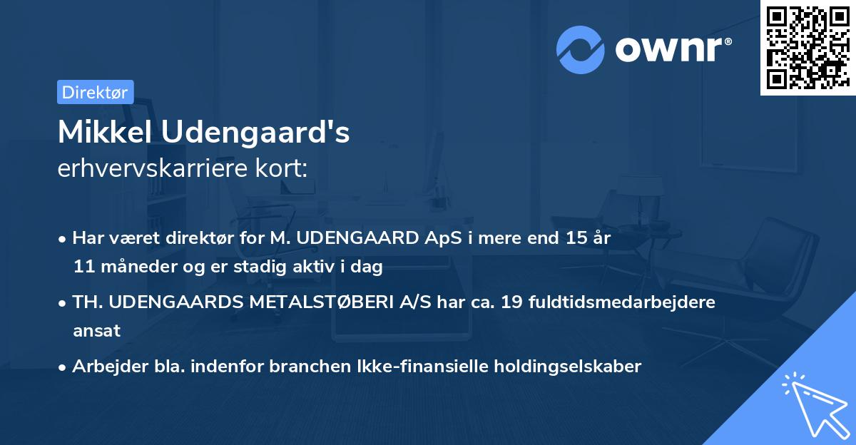 Mikkel Udengaard's erhvervskarriere kort