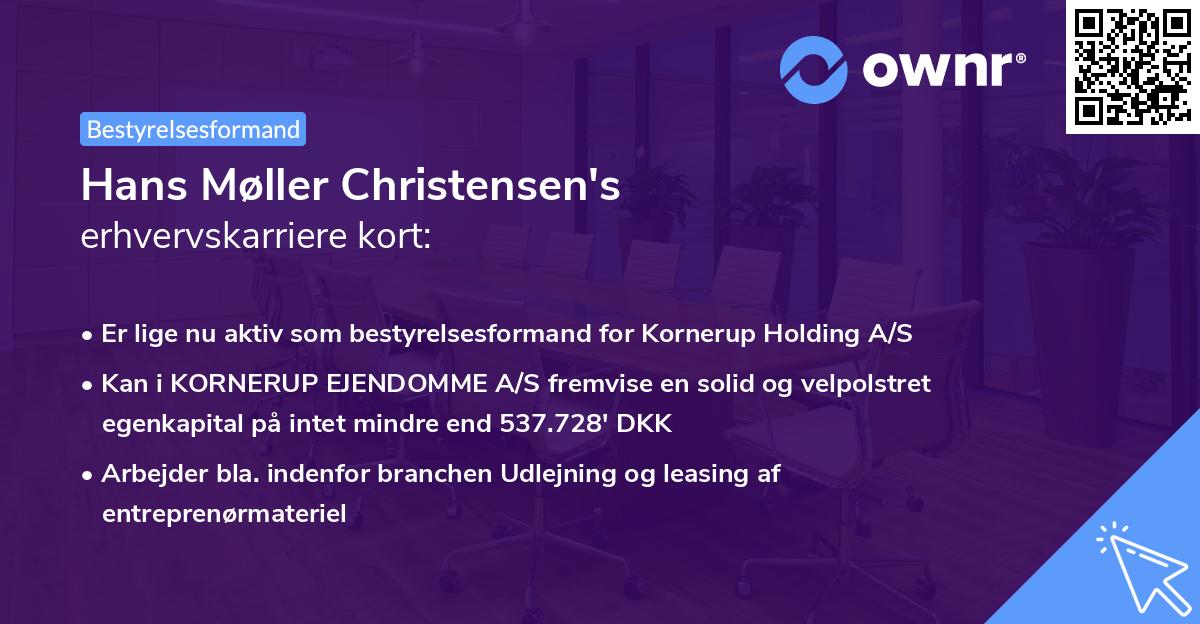 Hans Møller Christensen's erhvervskarriere kort