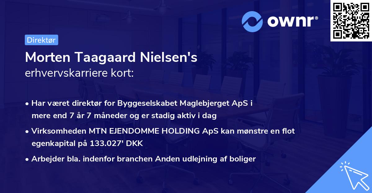 Morten Taagaard Nielsen's erhvervskarriere kort