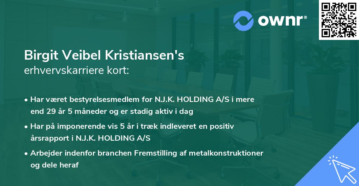 Birgit Veibel Kristiansen's erhvervskarriere kort