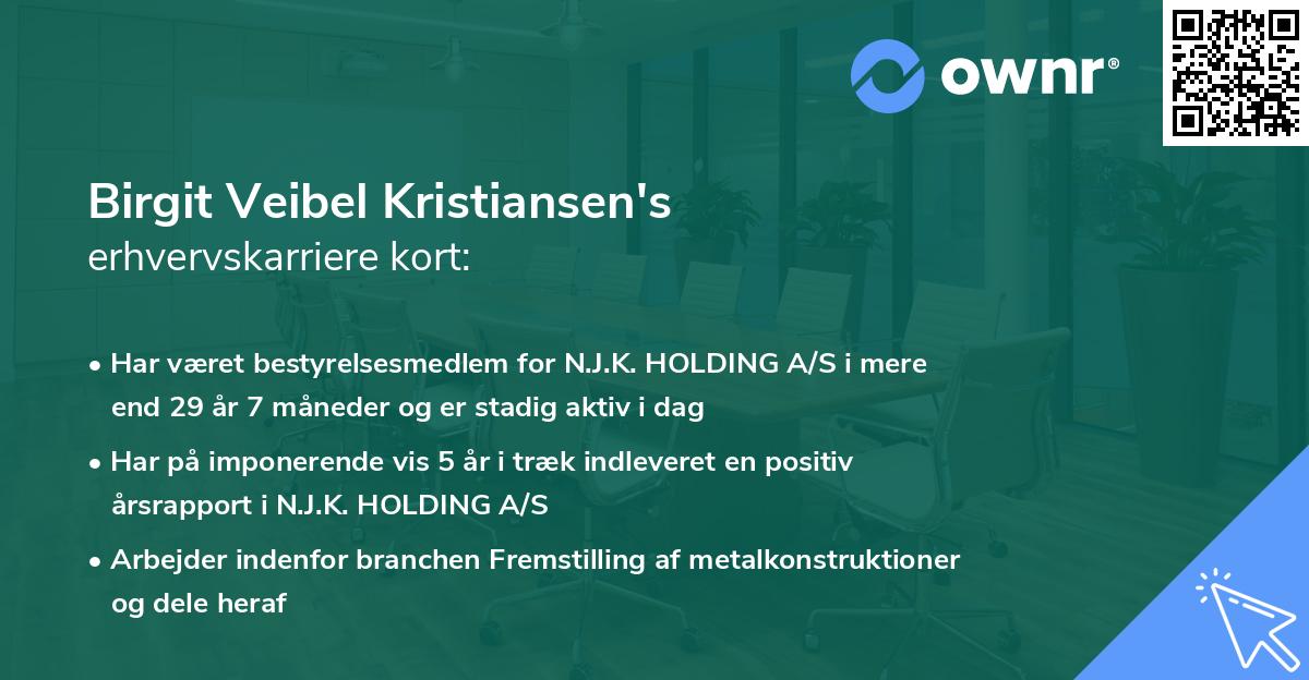 Birgit Veibel Kristiansen's erhvervskarriere kort