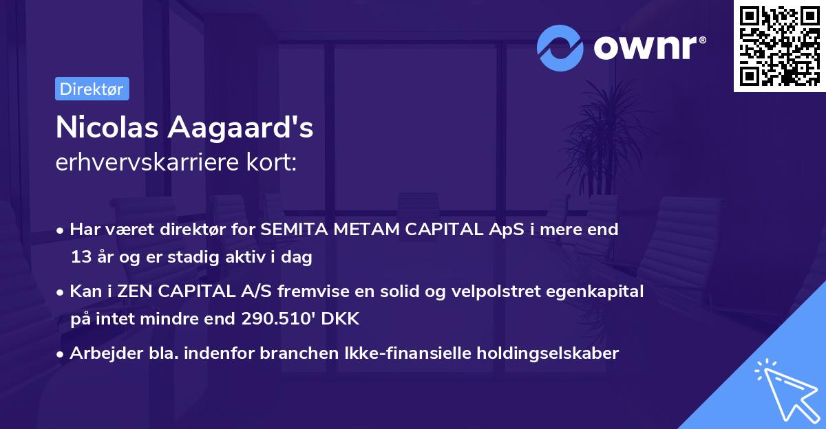 Nicolas Aagaard's erhvervskarriere kort