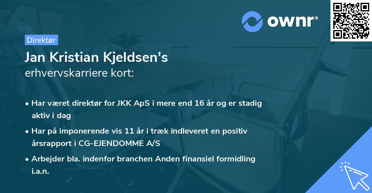 Jan Kristian Kjeldsen's erhvervskarriere kort